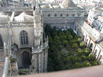 Looking down at the courtyard of the cathedral (where moslems used to wash before praying)