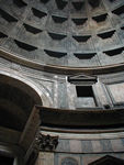 The great dome of the Pantheon.  The inside of the building is shaped like a perfect sphere was placed into a cylinder.  The Pantheon dome was the largest dome until modern times.  The dome on the Florence cathedral was the first  in Europe to rival it, and it was not finished until the 1400s.