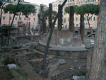 Piazza Argentina's ruins.  Site of what is probably the oldest stone temple remaining in Rome - dedicated to Feronia, the goddess of woods and vegetable gardens.  It's in this area that Caesar was assasinated beneath the statue of his rival Pompey.