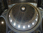 The great dome.  The top is 390 feet from the floor.  The entire seven story canopy would fit into the lantern (the light spot at the very tip)