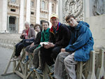 The crew outside St. Peter's.