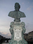 Bust of Cellini on Ponte Vecchio.  Tote said Cellini was his hero, giving his dad a mild attack.