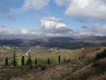 Our Sunday hike to Collemincio actually had some sun.  This is what it looks like looking toward the mountains