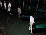 Gondolas tied up along the basin