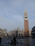 The Piazza San Marco.  Supposedly the brick part of the bell tower makes up only half the tower.  It tumbled over on July 14, 1902 and was rebuilt.  From the top of the tower, in 1602, Galileo showed doge Leonardo Dona how to use a telescope.