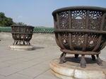 Iron baskets for burning things.  