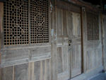 Doors of an old house after we had started up to Myriad Years Monastery, or Temple of 10,000 Years, or Wannian Si, depending on which map you have.  