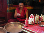 This monk is making decorations
