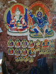 Close up of the painted reliefs