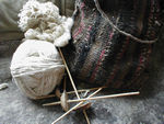 Newly spun yarn with spindles
