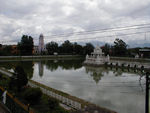 Rani Pokhari, a large fenced lake built by King Pratap Malla in 1667 to console his queen over the death of their son.  There's a little Shiva temple in the pond