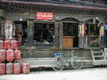 Nice woodcarving is typical of many Kathmandu shops