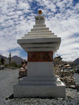 Buddha eyes and cairns with lama stones on them