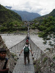 Our first suspension bridge, across the Kali Gandaki at Beni