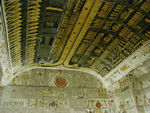 The roof of the burial chamber with two paintings of the goddess Nut, stretched across morning and evening skies.