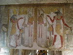 Horus on the left and Anubis, the god of cemetaries and embalming