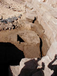 The water table is very high.  This small hole shows that the water is just below ground level.  This makes it very difficult to keep Karnak ruins "in repair"