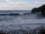 Waves at Kastro beach.  The waves were strong enough to rattle the stones of the beach as they swept back.  