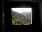 View of terraces out a window