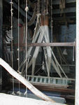 Benares is still famous as a center for beautiful handwoven cloth.  This is a loom we passed