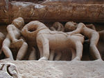 This scene, along with two below, are from the lower part of Lakshmana Temple