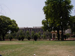 Looking across what were once fine gardens to the British barracks, horrendously ugly buildings now used by the Indian Army
