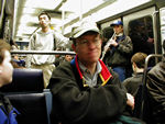 Dad and busker on metro