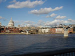 View of London from the in front of the Tate with the Millenium Bridge on our right