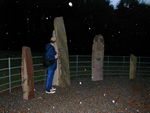 Ogham stones at night