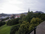 Looking west across old town to Arthur's Seat from the castle