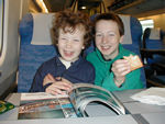 Happy kids on the train to Brinidisi