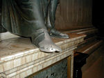A traditional form of reverence has been to kiss St. Peter's foot.  The result is amazing.