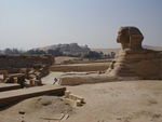 Sphinx, and on the left of the photo, the ruins of Khafra's valley temple