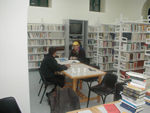 Mark and Nico, the gymnasium teacher, at the library