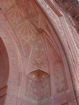 Detail of an arch in the Naubat Khana, or Drum House, just inside the gate.  Here musicians used to play for the emperor and the arrival of VIPs was heralded from here.  There's now a war museum upstairs featuring some really gruesome Mughal weapons.  They made me cringe and the kids giggle with delight.  (Obviously, they've had a warped upbringing.)