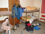 A hostel room with Maggie