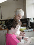 Grandma and Maggie making scones